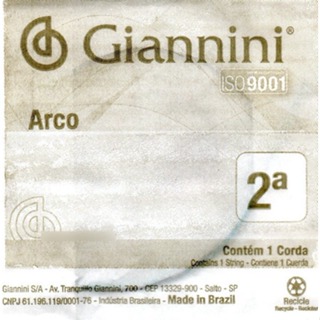 Corda Avulsa Violino 2ª Giannini Aço E Alumínio 4/4 em Oferta na Shopee