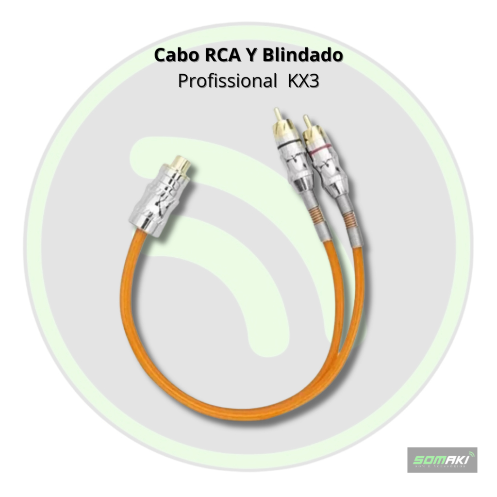 Cabo RCA Y Blindado 2 Machos 1 Fêmea Som Automotivo