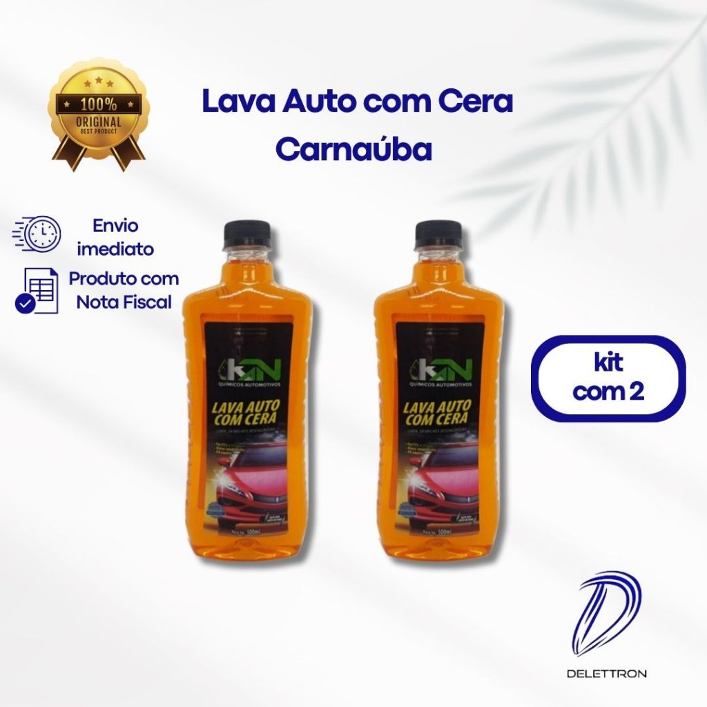 KIT C/ 2 Lava Auto com Cera Carnaúba KN 500 ml