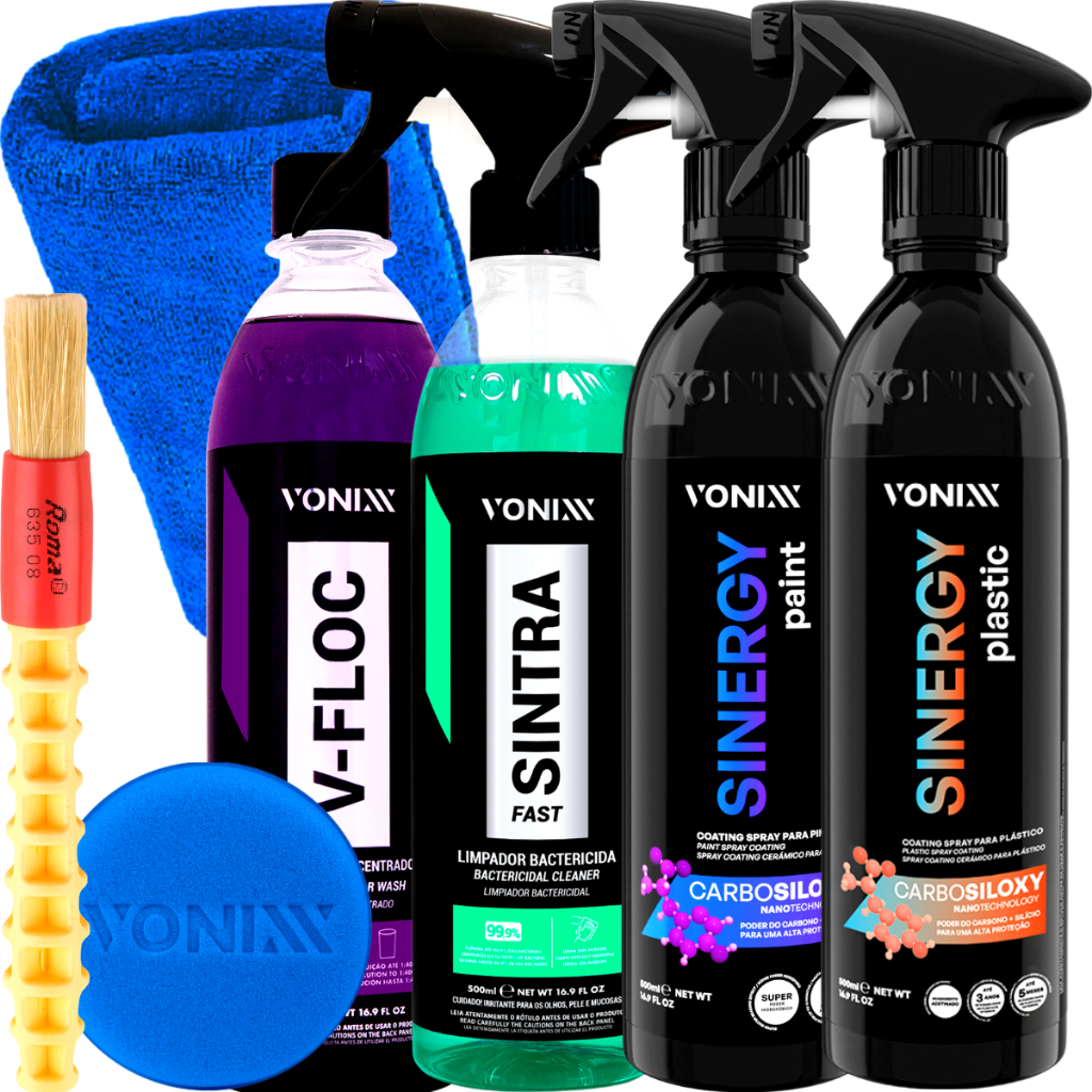 Kit Limpeza Externa vitrificação de plasticos Sinergy Plastic Coating Para Plástico Sinergy Paint Coating para Pintura Vonixx em Oferta na Shopee
