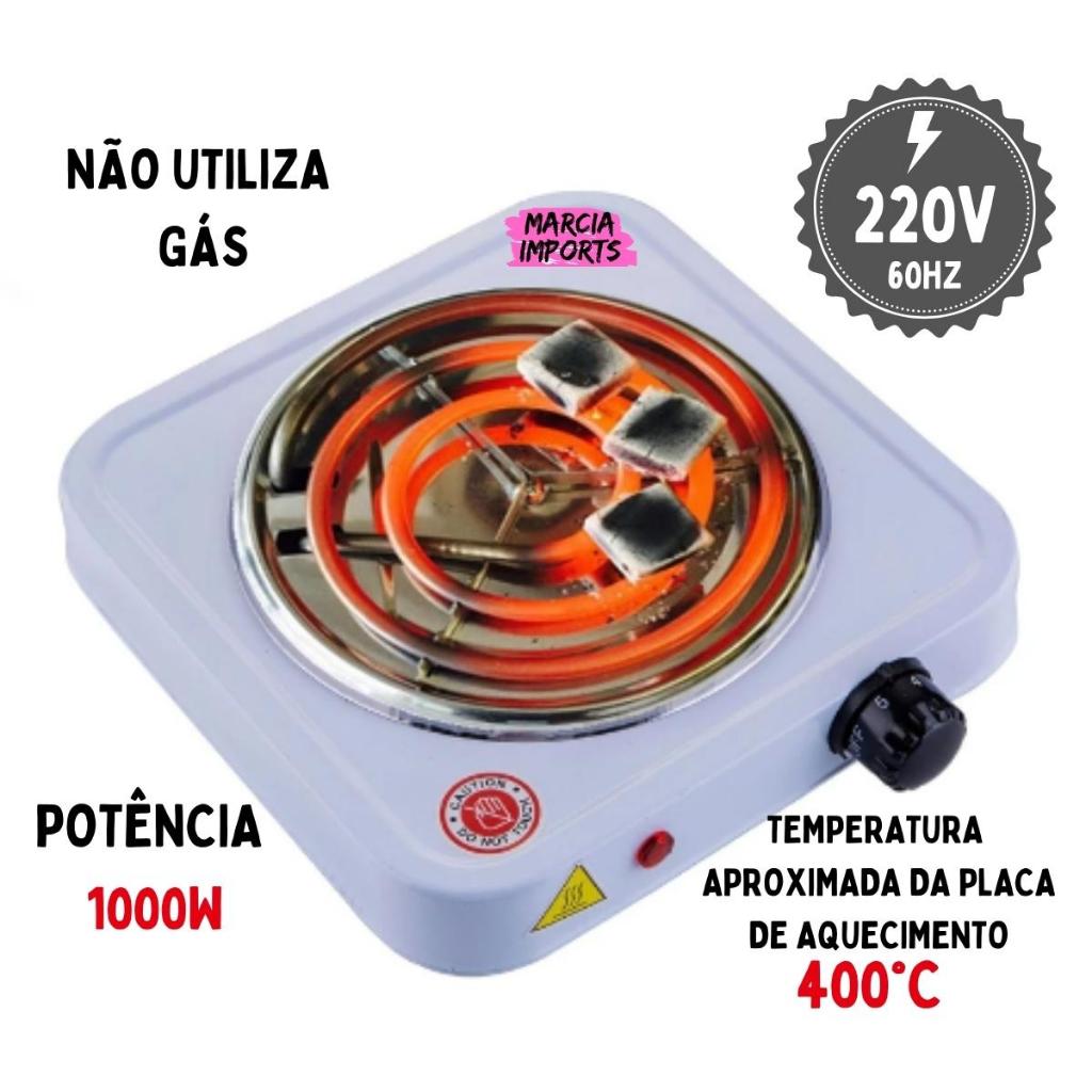 Fogão Elétrico 1000Watts Fogareiro Cooktop 220V 1 Boca Qualquer Panela ,Cozinha , Viagem Portátil Acampamento Envio em ate 24h