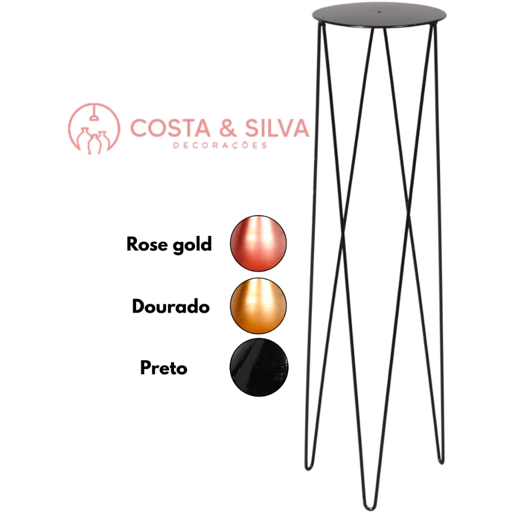 Vaso Suporte Tripé Para Plantas Chão Table Grande 80cm Grande em Oferta na Shopee