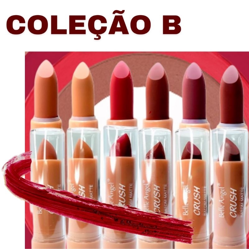 Batom Matte Belle Angel Crush Matte Alta Pigmentação Longa Duração ( B ) | B104 em Oferta na Shopee