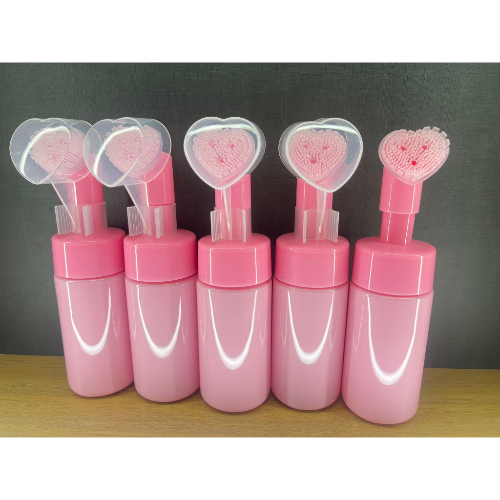 Frasco Pump de limpeza facial 120ML (coração rosa)