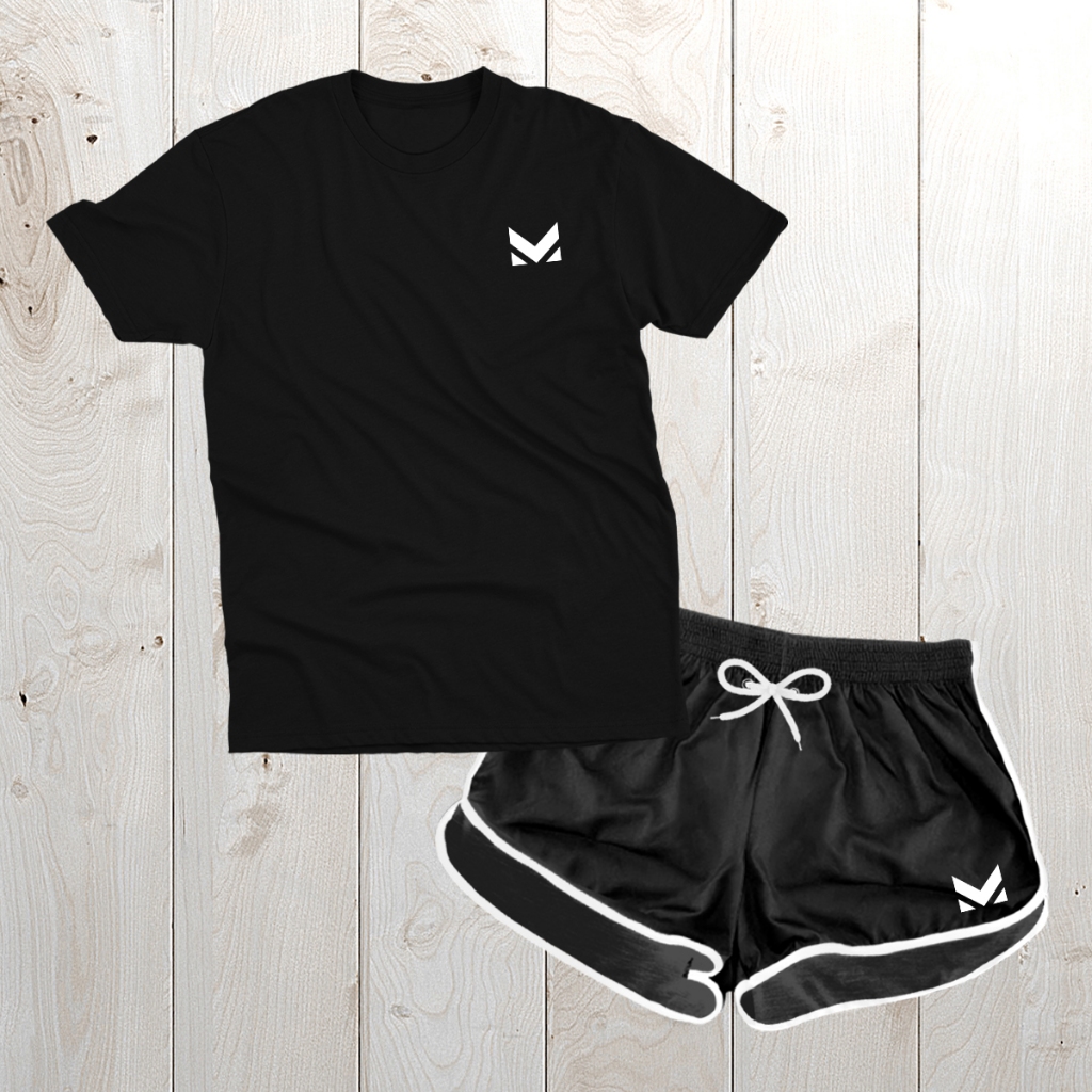 Camiseta Algodão + Short Tectel Feminino Muleka Diversas Cores em Oferta na Shopee