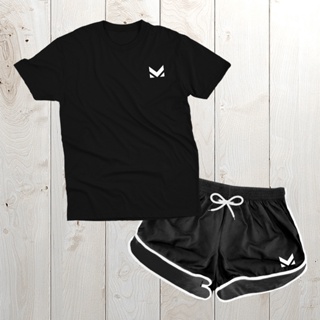 Camiseta Algodão + Short Tectel Feminino Muleka Diversas Cores em Oferta na Shopee