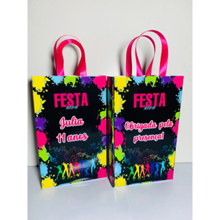 15 Lembrancinha personalizada sacolinha Balada Neon