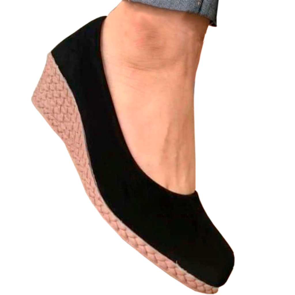 Sandália Sapato Feminino Espadrile Scarpin Salto Anabela Macio Leve Confortável Casual Pre...