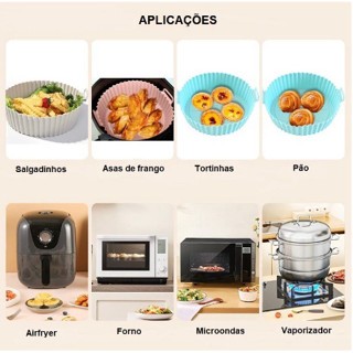 Forma Assadeira Para Fritadeira Air Fryer Flexível Lavável Em Silicone