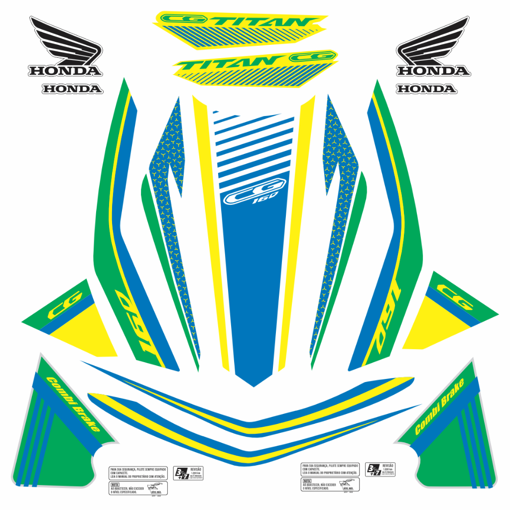 ADESIVO PRA MOTO - CG TITAN 160 - VERDE - 2022