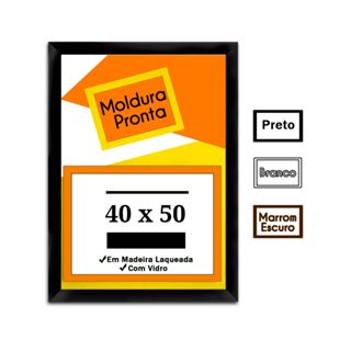 Moldura 40x50 P/ Quadro Fotos Poster Impressões Arte 50x40 Com Vidro