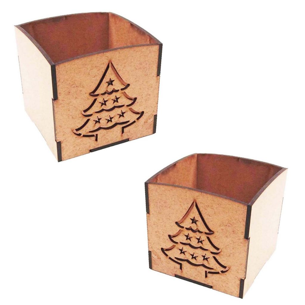 Kit 12 mini cachepot cestinha caixinha mdf porta mini panetone doce chocolate lembrancinha de natal