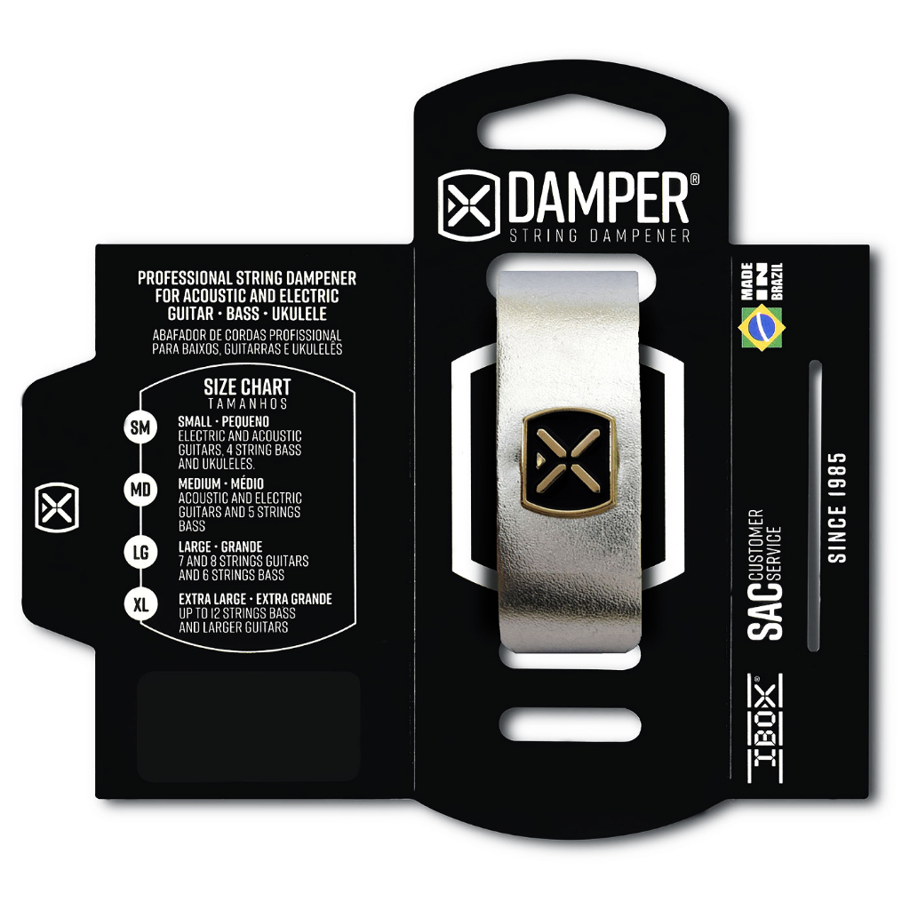 Abafador De Corda P/Baixo/Guitarra/Violão - Diversas Cores Damper Metálico