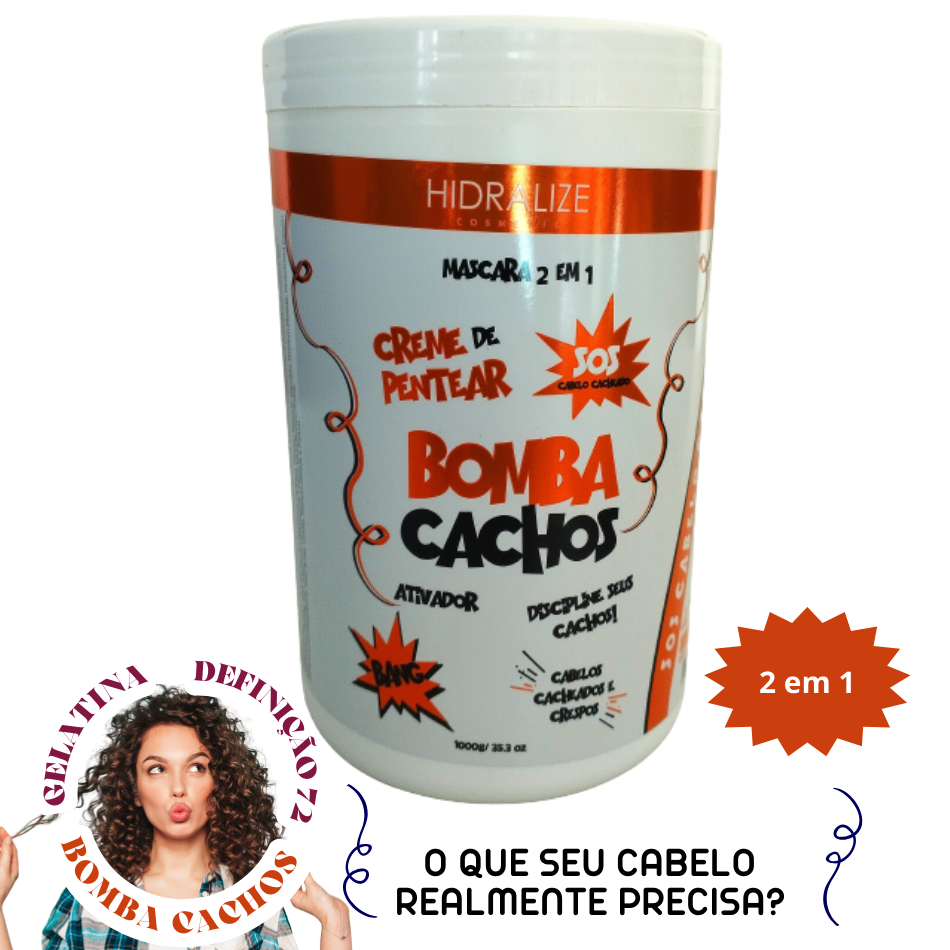 Creme de pentear bomba de cachos 1kg em Oferta na Shopee