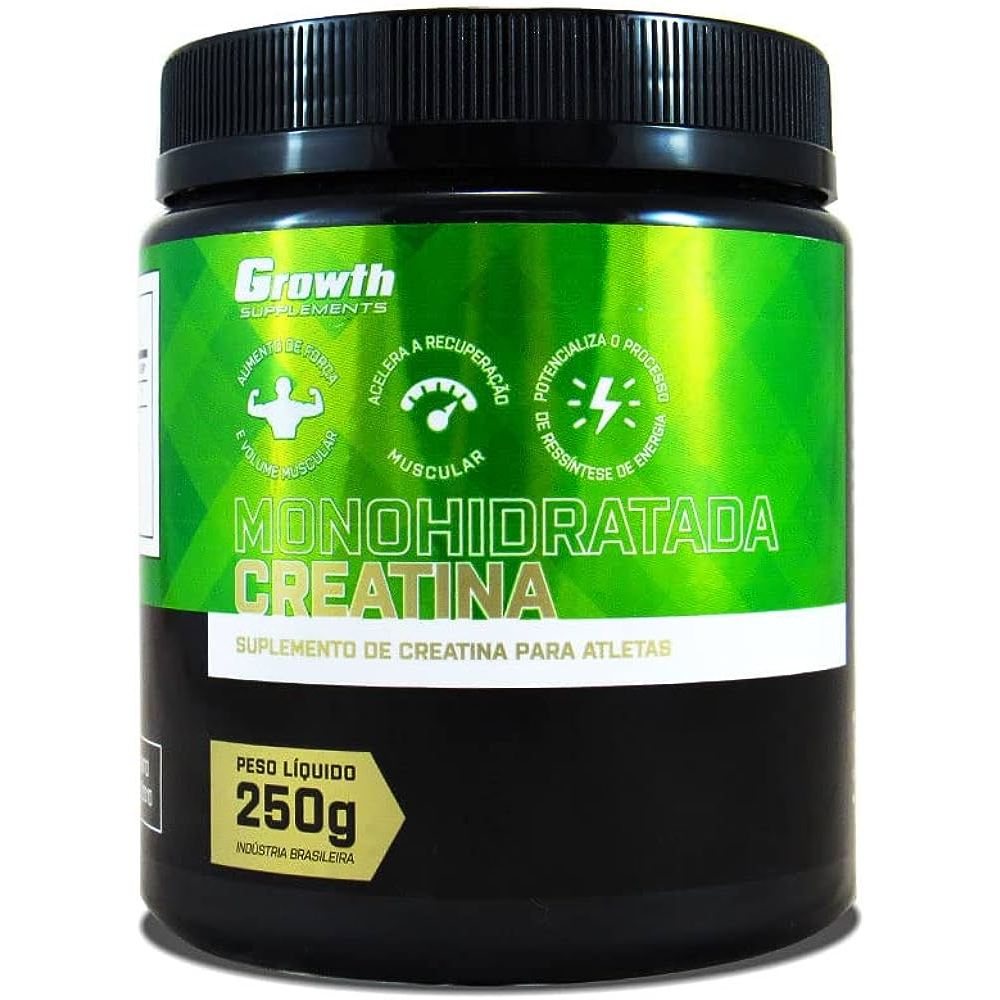 CREATINA MONOHIDRATADA 100G e 250G GROWTH SUPPLEMENTS