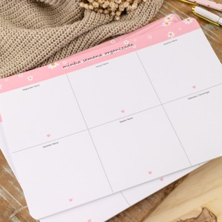 Planner Semanal de Mesa 2025 - Tamanho A4 com Folhas De 90g em Oferta na Shopee