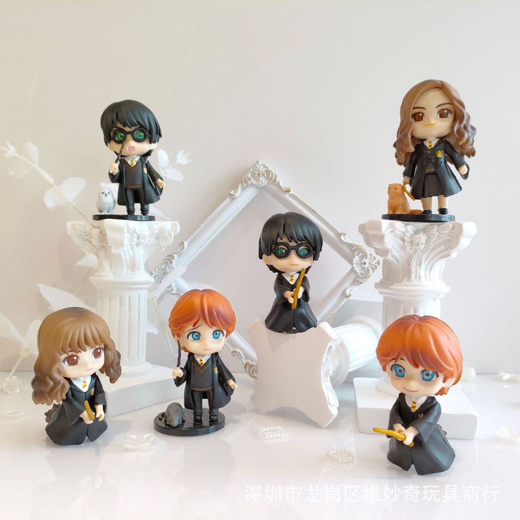 Bonecos Harry Potter Figure de Ação Bonecos de Ação Decoração Anime Miniatura Action Figure Ron Weasley/Hermione Granger