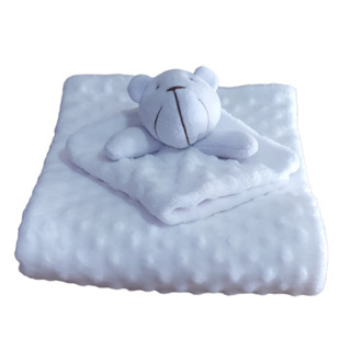 Manta Cobertor Plush Soft Bolinha Com Naninha Para Bebe Antialérgica