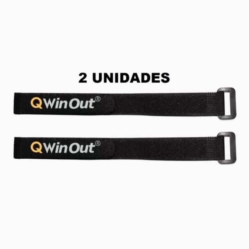 2Pç Cinta Correia Velcro QwinOut 2x UNIDADE 20x21,4cm P/Bateria Lipo/Aeromodelos/Drones/Helicópteros/Automodelos Barcos