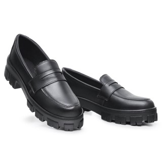 Sapato Mocassim Tratorado Preto Fosco