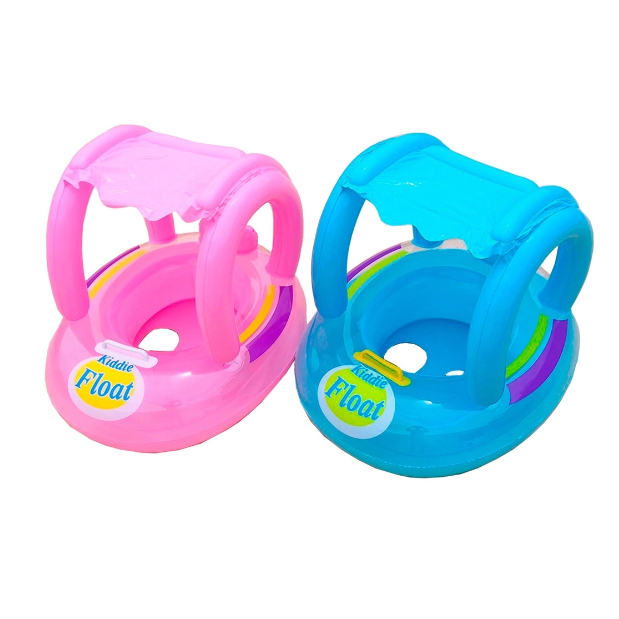 Boia Bote Bebê Cobertura Fralda Infantil Rosa Ou Azu Boia Piscina Bebe 65cm