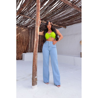 feminina Calça Jeans Wide Leg promoçao 36-44