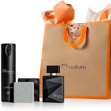Presente Essencial Exclusivo = Deo Colônia + Shampoo Cabelo e Corpo + Sabonete em barra.