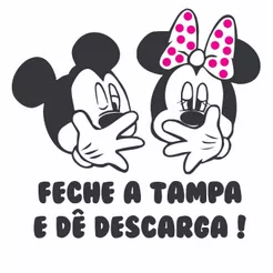 Adesivo Decorativo Divertido vaso sanitário Mickey e Minnie
