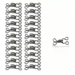 Colchete Kit C/ 3 Cartela Colchete de Gancho Niquelado C/ 24 Colchete (n; 1 / 2 / 3 )