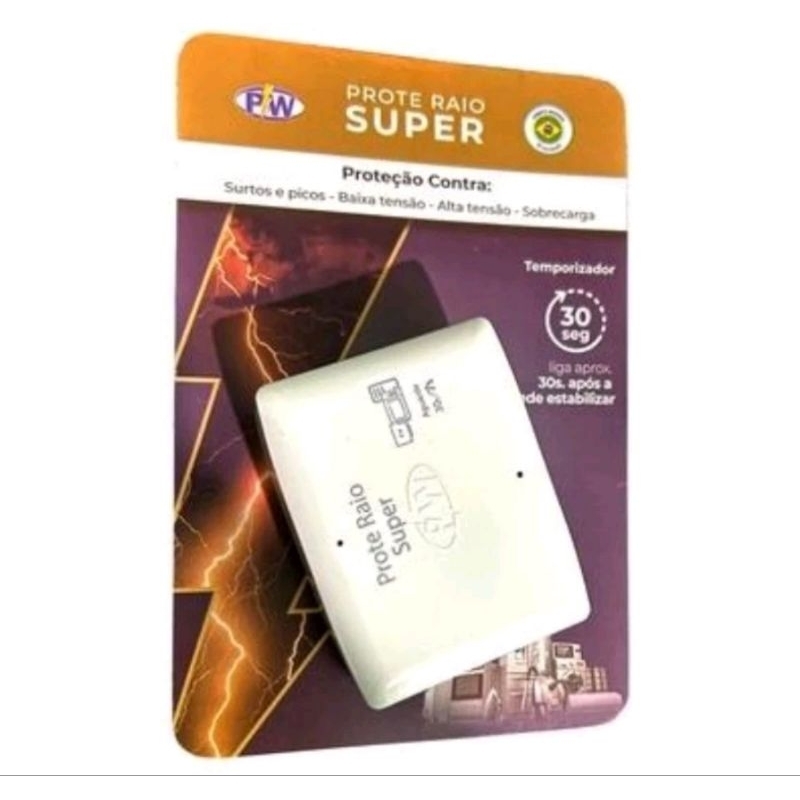 Proteraio Super Protetor Tv Pc Com Temporizador Protetor Contra Raios e Quedas Protetor Raios - TOP