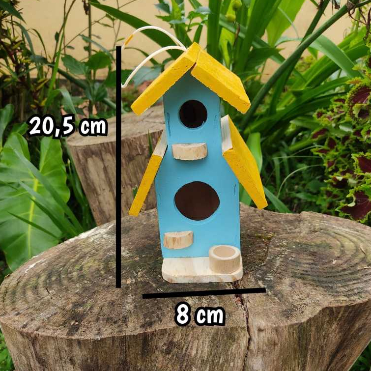 Mini Casinha de Passarinho Dois Andares para Decoração - Casa - Decoração