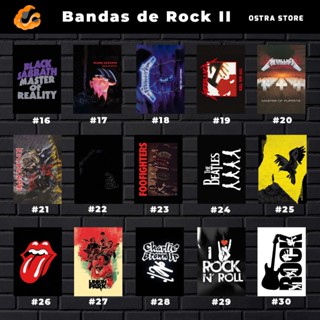 Bandas de Rock II 16 a 30 - Música - Placa decorativa MDF - 14x20 28x20 - Quadro parede & decoração - Presente - Twenty one pilots- Beatles - metallica - black sabbat - rolling stones