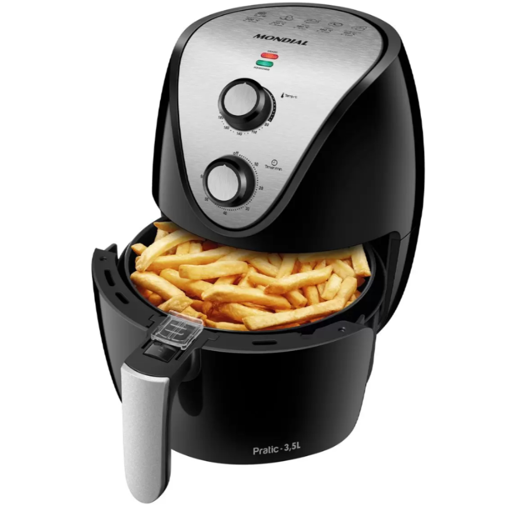 Eletroportáteis Fritadeira Elétrica Fritadeira Elétrica sem Óleo/Air Fryer Mondial - Family IV AF-30-I Preta 3,5L com Timer Fritadeira Elétrica sem Óleo/Air Fryer Mondial - Family IV AF-30-I Preta 3,5L com Timer