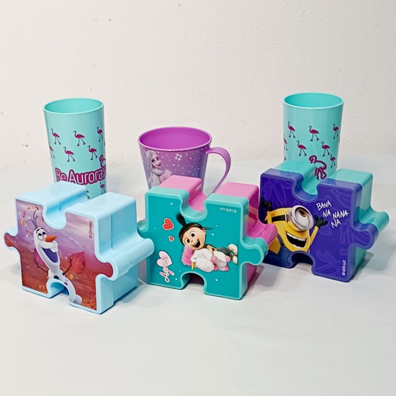 Presente Infantil Caneca Plástica ➕️ Pote Quebra-Cabeça Avon Escolha o seu