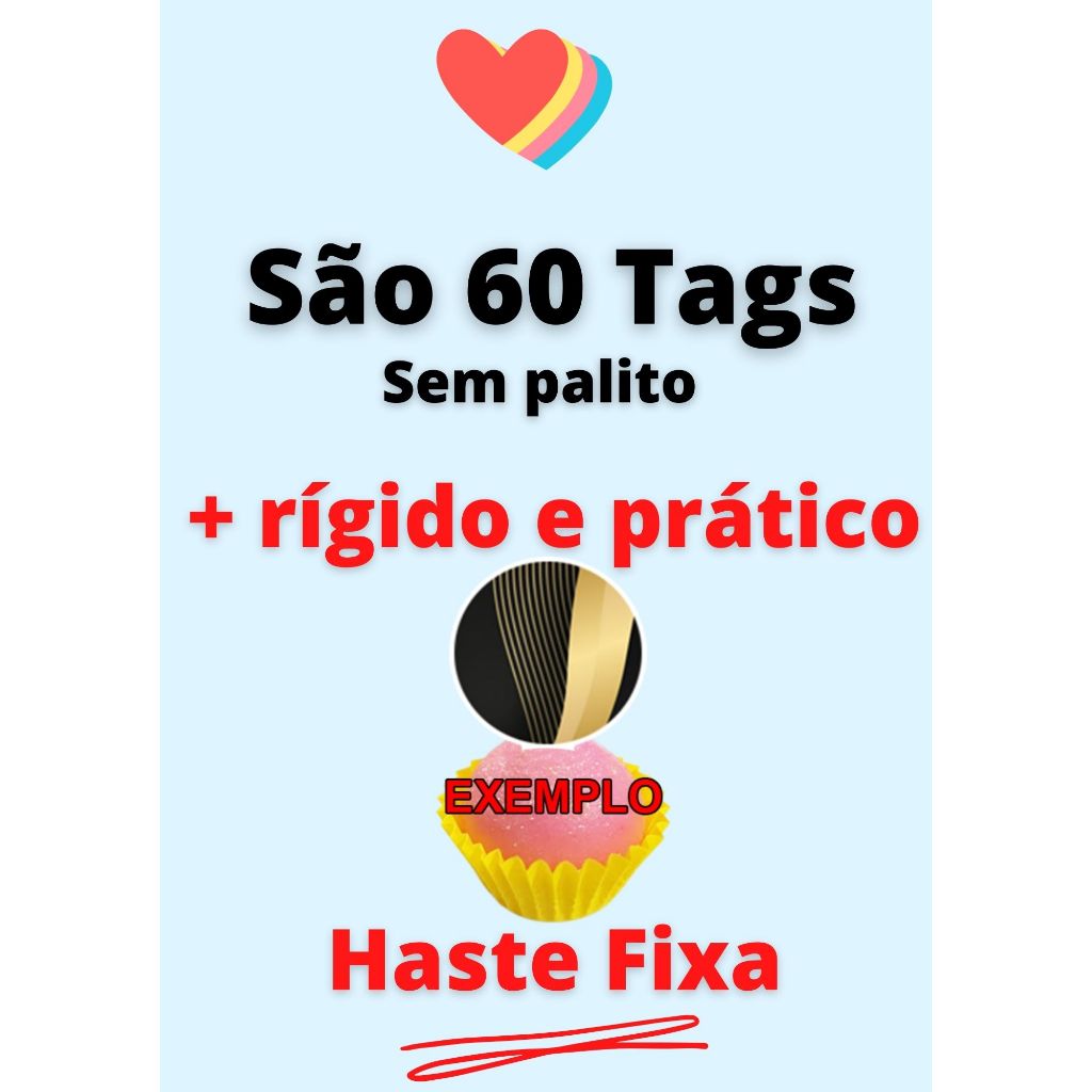 60 Tags Para Doces Docinhos -  Anos 80 - Base Fixa
