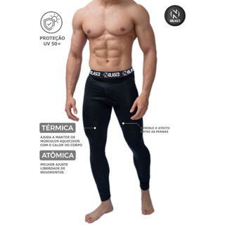 Calça Térmica Segunda Pele Esportivo Masculino Microfibra Proteção Solar UV50+