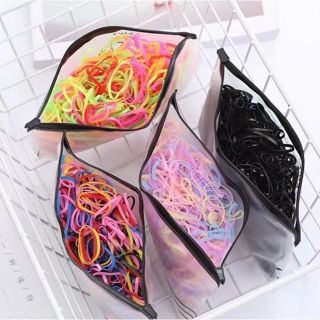 Bolsa c/ 1500 Elástico De Cabelo Feminino Descartável Multicolorido