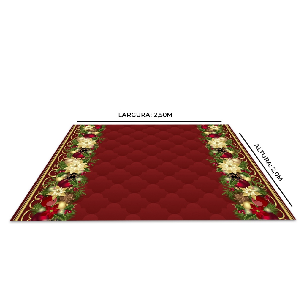 Tapete Festa Em Lona Chao Natal 2,50 x 2,0m