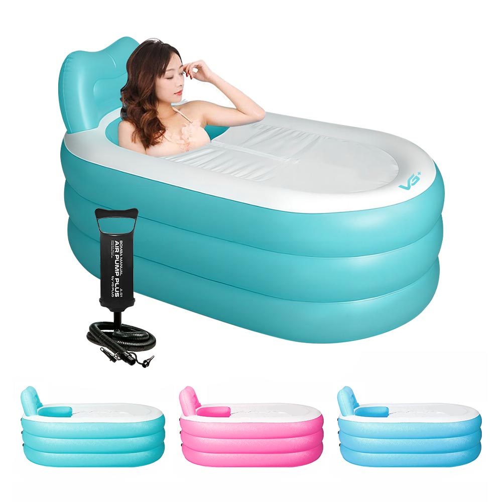 Banheira Inflável Portátil com Encosto 150l Vg Plus em Oferta na Shopee