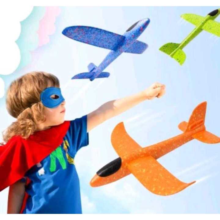 Avião De Brinquedo Infantil Planador Isopor Flexível com Led Tamanho Grande