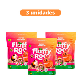 Kit C/ 3 Unidades Ração Para Coelhos e Roedores Fluffy Roe - 500g Super Premium Minas Nutri em Oferta na Shopee
