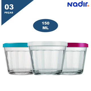 Tigela de Vidro Americana 3 Peças com Tampa 150ml