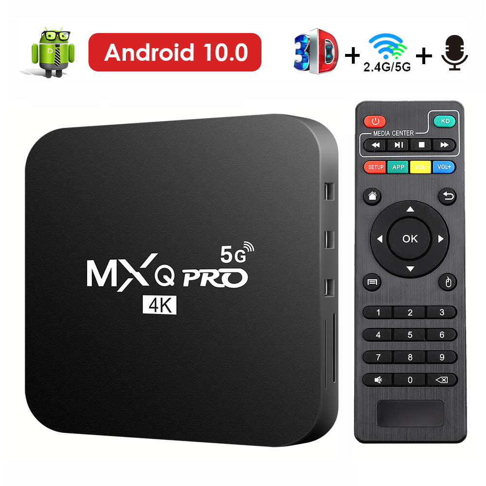 SmarKit t Conversor T'vBox 4K Smart TV Set Top Box com Dual WiFi, Vídeo 3D, Media Player, Home Theater, Novo, Android 10.0, 4K HD, MXQ-PRO, 2,4, 5G, HONGTOP-H20 Smart TVBox