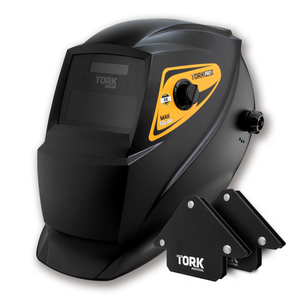 Máscara de Solda 4K Auto Escurecimento Automático MAK SOLAR + 2 Esquadros TORK