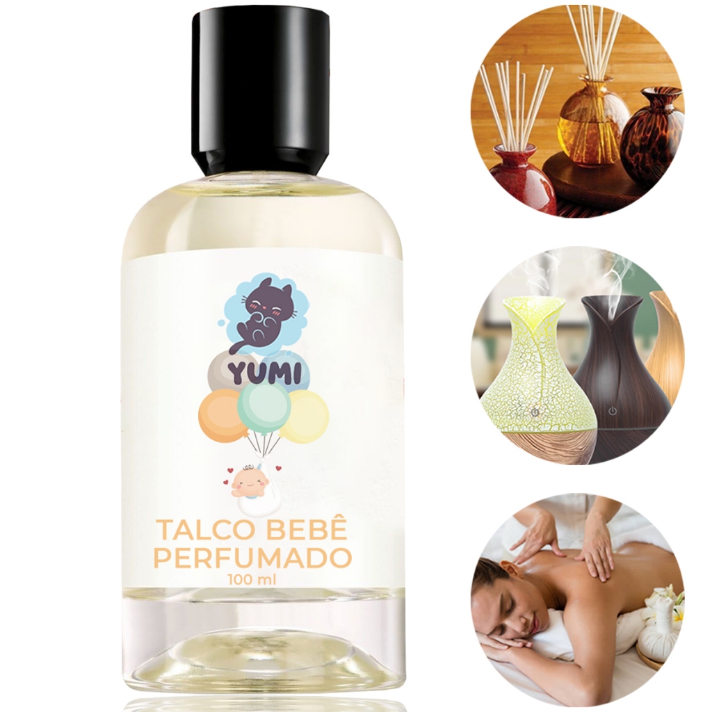 Essência Concentrada 100ml Talco Baby Para Aromatizador Difusor Umidificador Elétrico Hidrossolúvel A Melhor em Oferta na Shopee