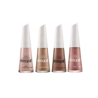 Risque - KIT 4 ESMALTES TONS NUDE - Hipoalergênicos
