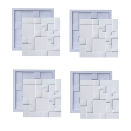 Forma 3D Para Gesso 4 Peças Modelo Mosaico Liso 29,5 x 29,5cm em ABS 1mm em Oferta na Shopee