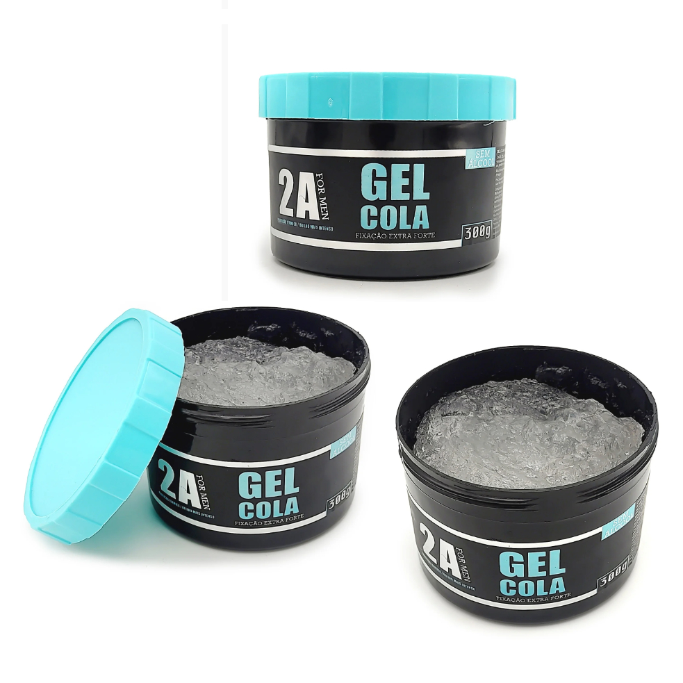 GEL COLA 2A FOR MEN 300G FIXAÇÃO FORTE GEL CERA HIDRATANTE 2A FOR MEN 300G