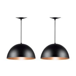 lustre 2 pendente  meia lua luminaria 40 cm estilo bola modelo aluminio mesa bilha bar varanda