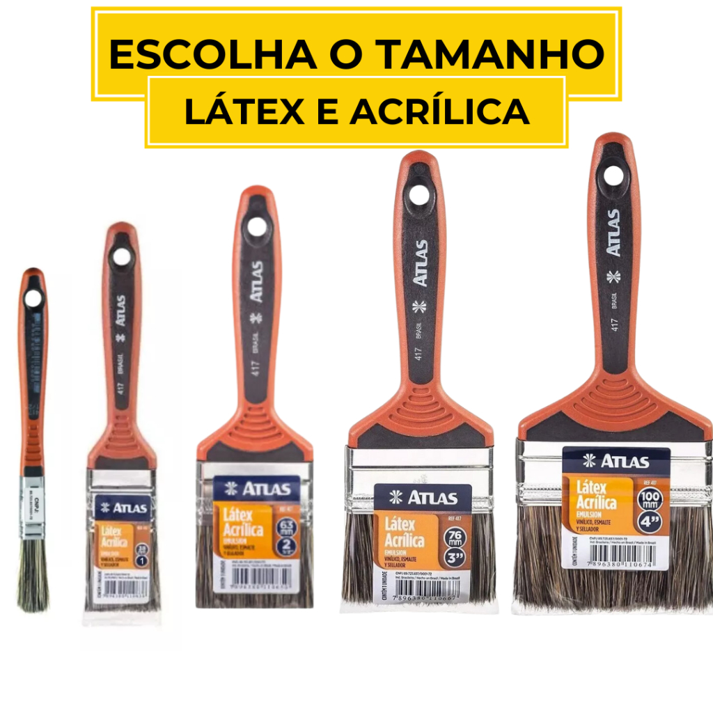 Pincel Trincha Dupla Pintura Látex E Acrílica Atlas 417 Escolha o Tamanho em Oferta na Shopee